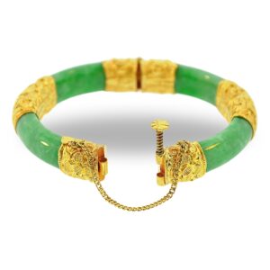 24K Handcrafted Jade Bangle - Image 2