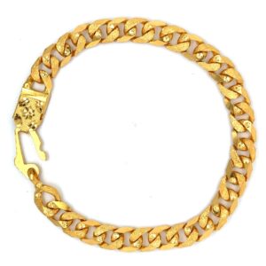 22K Cuban Link Chain Bracelet - Image 2