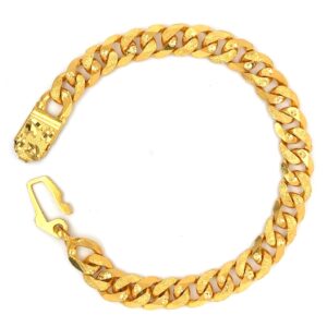 22K Cuban Link Chain Bracelet - Image 1