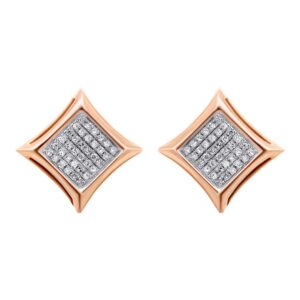 10K 0.15ct Diamond Square Earrings - Image 1