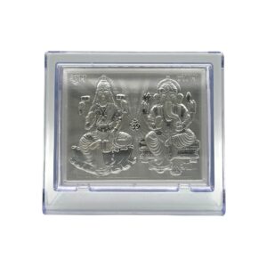 Silver Laxmi & Ganesh Frame (Medium) - Image 1