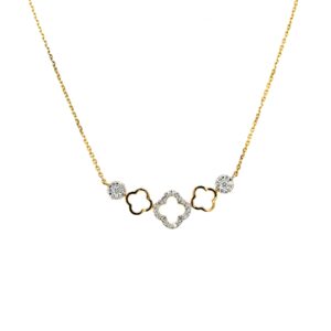 14K Diamond Petal Touch Necklace - Image 1