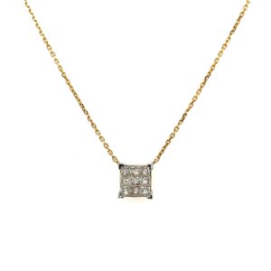 14K Square Diamond Pendant - Image 1