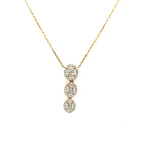 14K Halo Drop Diamond Necklace - Image 1
