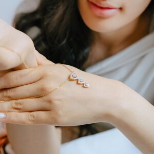 14K Triple Triangle Diamond Pendant - Image 2