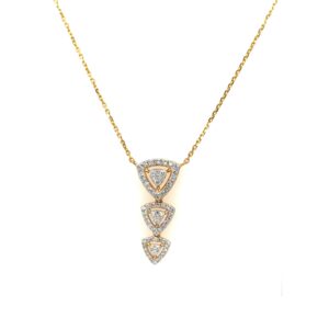 14K Triple Triangle Diamond Pendant - Image 1