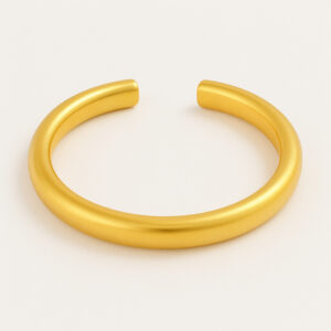 24K Half Round Plain Polished Bangle - Image 1