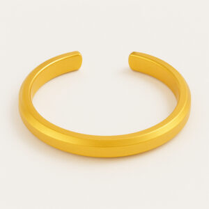 24K Bevelled Open Bangle - Image 1