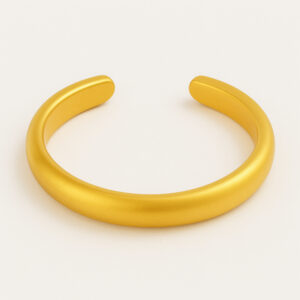 24K Top Semi-Round Rough Open Bangle - Image 1