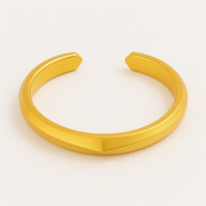 24K Centre Bevelled Open Bangle - Image 1