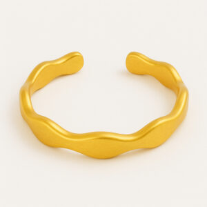 24K Oval Cut Open Bangle - Image 1