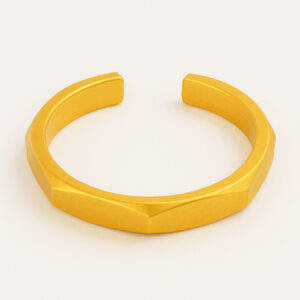 24K Diamond Cut Open Bangle - Image 1