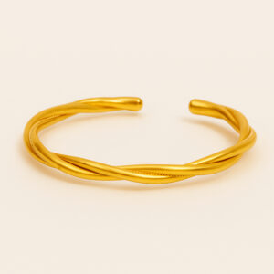 24K Beneko Taar Twisted Thin Bangle (Open) - Image 1