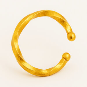 24K Open Twisted Bangle (Thick Ball End) - Image 1