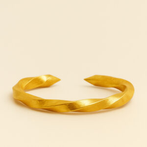 24K Open Twisted Sharp Edge Bangle - Image 1