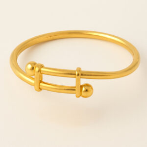 24K Adjustable Bangle (Thin Ball End) - Image 1