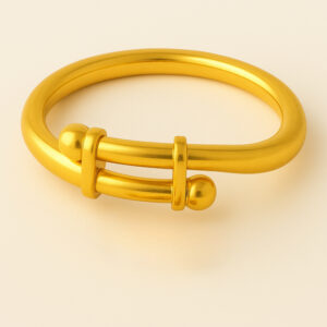 24K Adjustable Bangle (Thick Ball End) - Image 1