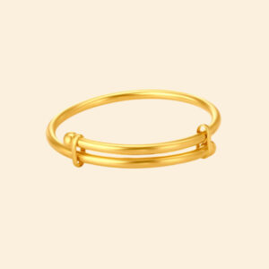 24K Adjustable Baby Bangle (Thick Ball End) - Image 1